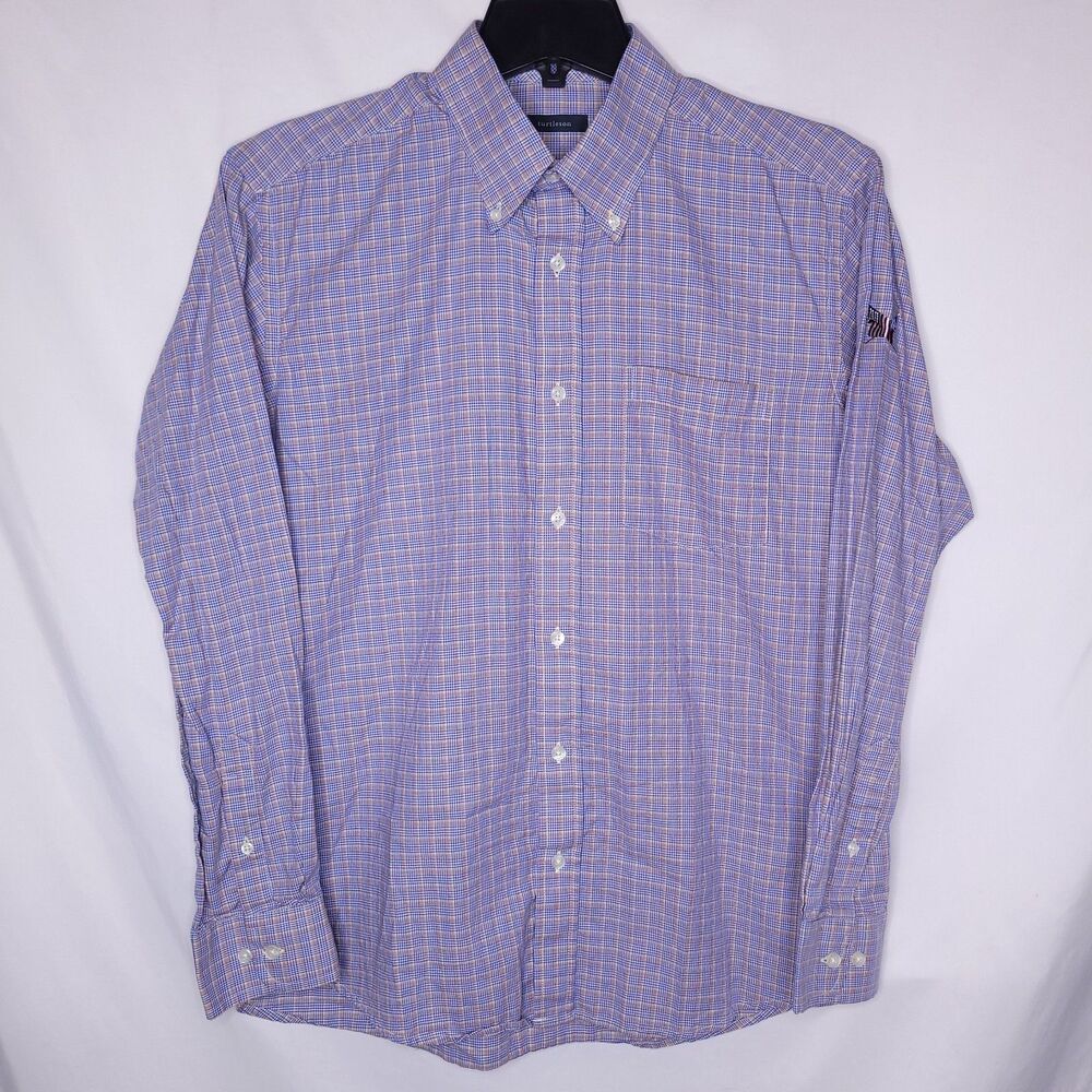 Turtleson Shirt Mens Medium Blue Houndstooth Secession Golf Club